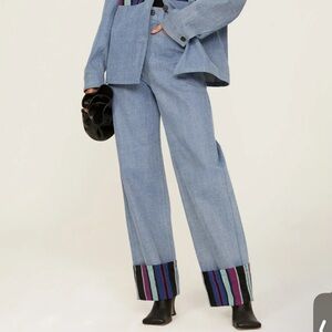 BENJAMIN BENMOYAL Cassette Tape Hem Jeans Flip Cuff‎ Size XS